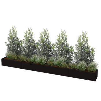 Gepoedercoat staal plantenbak Texas xxl 400 x 40 cm