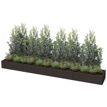Gepoedercoat staal plantenbak Texas xxl 400 x 60 cm