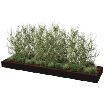 Gepoedercoat staal plantenbak Texas xxl 480 x 120 cm