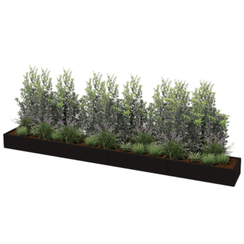 Gepoedercoat staal plantenbak Texas xxl 480 x 60 cm