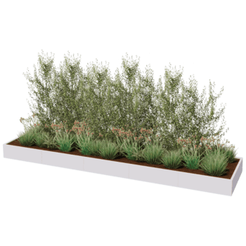 Gepoedercoat staal plantenbak Texas xxl 500 x 120 cm