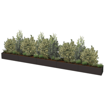 Gepoedercoat staal plantenbak Texas xxl 500 x 40 cm
