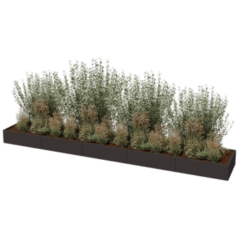 Gepoedercoat staal plantenbak Texas xxl 500 x 80 cm