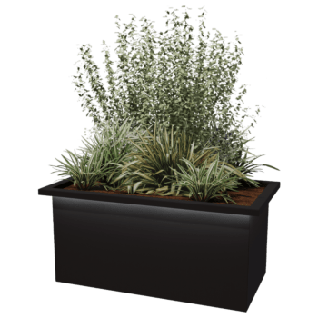 Gepoedercoat staal gelaste plantenbak Alabama met LED 100 x 50 x 50 cm