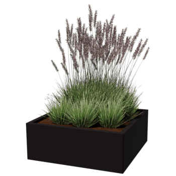 Gepoedercoat staal plantenbak Miami 80 x 80 cm