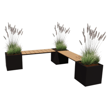 Gepoedercoat staal plantenbak Vegas Miami hoekopstelling