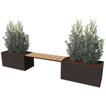 Gepoedercoat staal plantenbak met bankje Vegas Texas