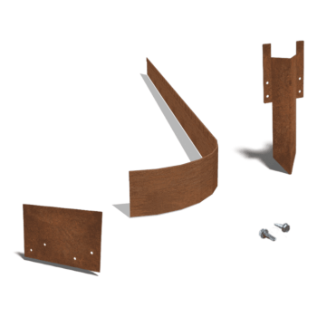 Cortenstaal kantopsluiting FLEX geplet 13 cm complete set per 24 meter