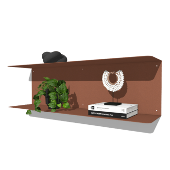 Gepoedercoat staal wandplank C-vorm 100 x 20 cm