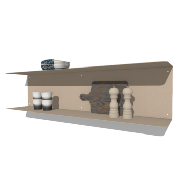Gepoedercoat staal wandplank C-vorm 120 x 20 cm