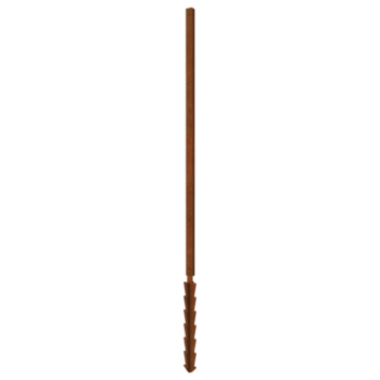 Cortenstaal staander recht met grondpin 190 x 6 x 3 cm