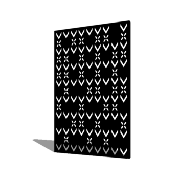 Gepoedercoat staal paneel dakmotief compositie 3 120 x 6 x 190 cm