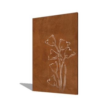 Cortenstaal paneel tulp a-symmetrisch 120 x 6 x 190 cm