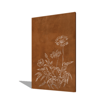 Cortenstaal paneel korenbloem 120 x 6 x 190 cm