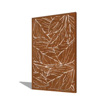 Cortenstaal paneel bladeren 120 x 6 x 190 cm