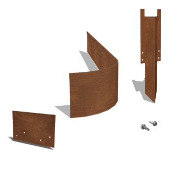 Cortenstaal kantopsluiting FLEX geplet 23 cm complete set per 15 meter