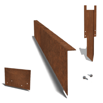 Cortenstaal kantopsluiting gezet 22 cm complete set per 15 meter