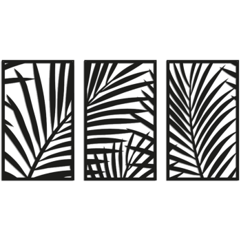 Metalen wanddecoratie Ferns 3-parts