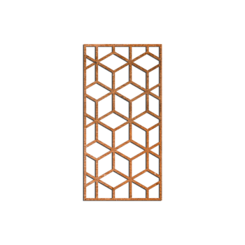 Cortenstaal wanddecoratie Geometrische vormen 2.0