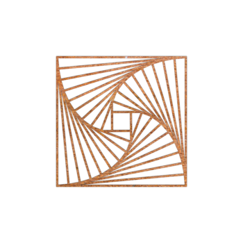Cortenstaal wanddecoratie Geometrische vormen 3.0