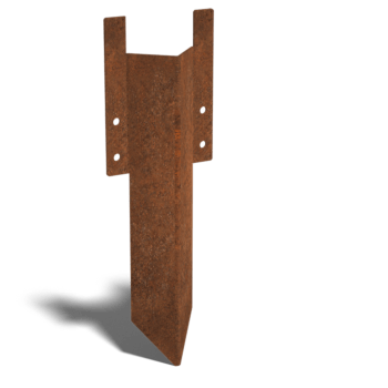 Cortenstaal grondpin laag 12 - 15 cm