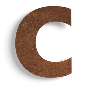 Cortenstaal (plak)huisnummer c - 10 cm