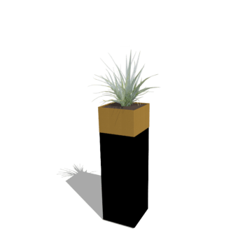 Plantenbak set North Carolina zwart & goud 30 x 30 x 100 cm
