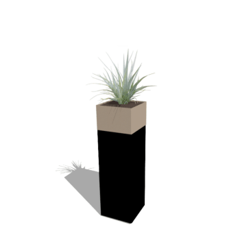 Plantenbak set North Carolina zwart & sand look 30 x 30 x 100 cm