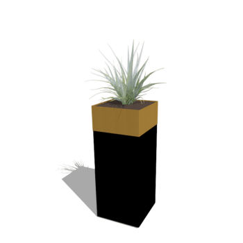 Plantenbak set North Carolina zwart & goud 40 x 40 x 100 cm