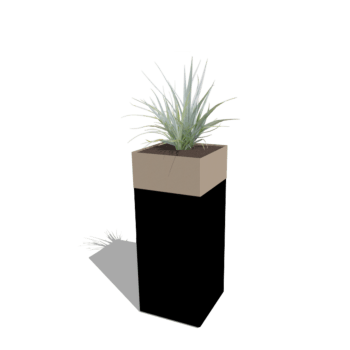Plantenbak set North Carolina zwart & sand look 40 x 40 x 100 cm