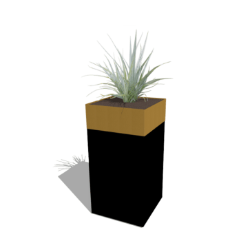 Plantenbak set North Carolina zwart & goud 50 x 50 x 100 cm