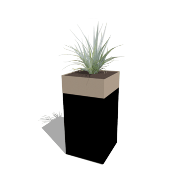 Plantenbak set North Carolina zwart & sand look 50 x 50 x 100 cm