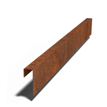 Cortenstaal overzetprofiel 15 x 5 x 5 cm (lengte 150 cm)