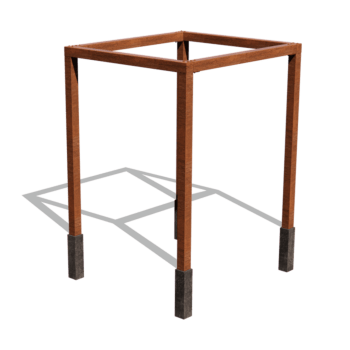 Cortenstaal pergola vierkant opstelling 224 x 200 cm