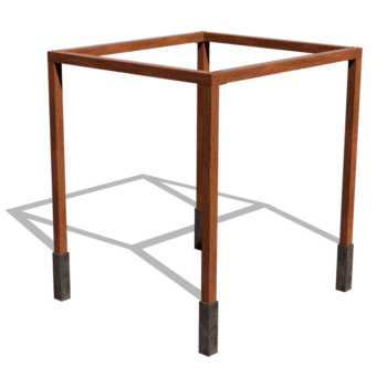 Cortenstaal pergola vierkant opstelling 274 x 250 cm