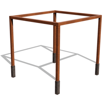 Cortenstaal pergola vierkant opstelling 324 x 300 cm