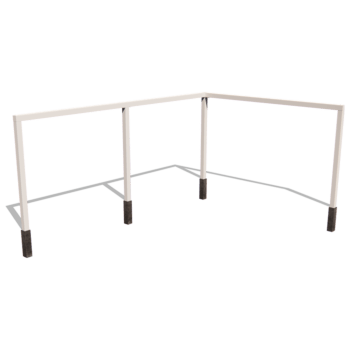 Gepoedercoat staal pergola hoekopstelling 600 x 412 cm