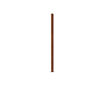 Cortenstaal schutting H tussenpaal met voetplaat 190 x 6 x 6 cm