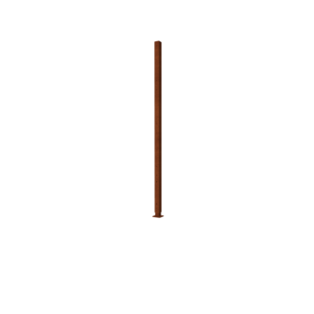 Cortenstaal schutting H hoekpaal met voetplaat 190 x 6 x 6 cm