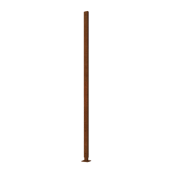 Cortenstaal staander recht met vlakke voet 190 x 6 x 3 cm