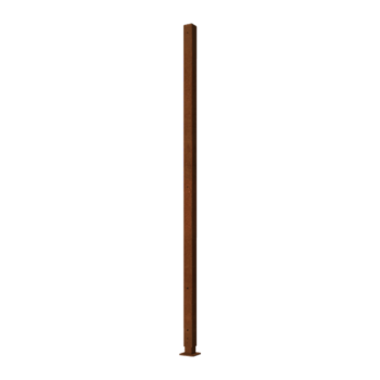Cortenstaal staander hoek met vlakke voet 190 x 6 x 6 cm