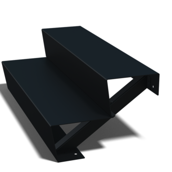 Zwarte trap New York 2-trede (breedte 100 cm)