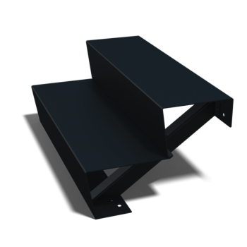 Zwarte trap New York 2-trede (breedte 120 cm)