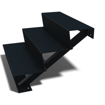 Zwarte trap New York 3-trede (breedte 80 cm)