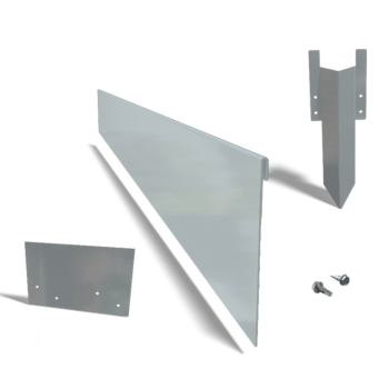 Verzinkt staal kantopsluiting geplet 13 cm complete set per 15 meter