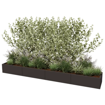 Stalen plantenbak XXL - Rechthoek - 320 x 50 x 60 cm - Andere RAL kleur - Zonder bodemplaat