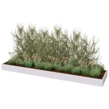 Stalen plantenbak XXL - Rechthoek - 500 x 120 x 30 cm - RAL9010 mat (wit) - Zonder bodemplaat