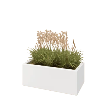 Stalen plantenbak - Rechthoek - 80 x 40 x 30 cm - RAL9010 mat (wit) - Zonder bodemplaat