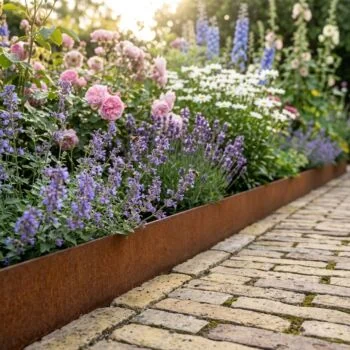Cortenstaal borderrand - Recht - Hoogte 37,5 cm - 150 cm