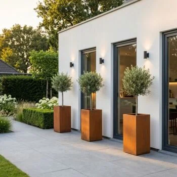 Cortenstaal plantenbak - Vierkant - 30 x 30 x 60 cm - Met bodemplaat
